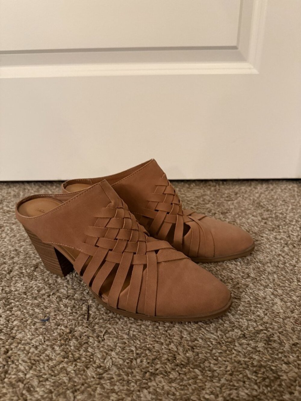 Universal Thread Woven Cutout Mule Booties Tan Brown Size 10
